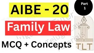 AIBE 20|Family Law|Previous year questions|Part 1|