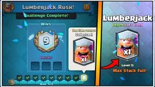 9 WINS LUMBERJACK CHALLENGE | CLASH ROYALE | FREE LEGENDARY CARD!