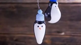 Make Penguin Ornaments Out of Lightbulbs