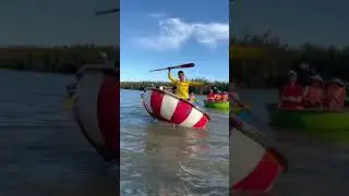 Coconut basket boat in Hoi An, Vietnam is a must try sport to feel the tornado in your brain, BOOM!
