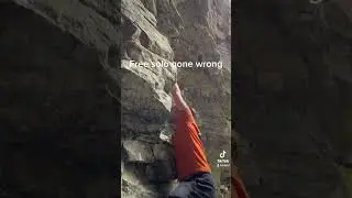 Free solo climber freaks out at worst possible moment - DO NOT ATTEMPT #biggestfear #fyp #ridiculous