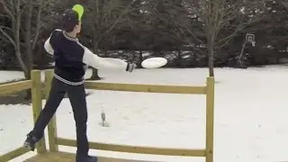 Frisbee Trick Shots Backyard Winter Edition | McHans