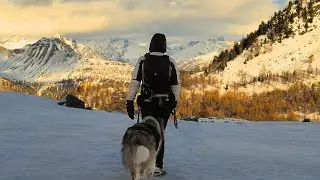 Epic Winter Hiking in the Alps - Relaxing NATURE Walk- Mountains cinematic shot -ANAMORPHIC SIRUI 4k