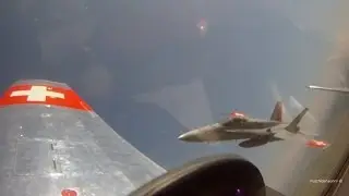 Pilots' View of Swiss Air Force P-51 Mustang at AIR14