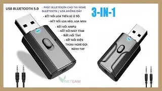 Thiết Bị Thu Ph&aacute;t &Acirc;m Thanh Usb Bluetooth 5.0 &Acirc;m Thanh Đa Chức Năng Jack 3.5mm Cho Loa, &ocirc; T&ocirc;,Tai Nghe