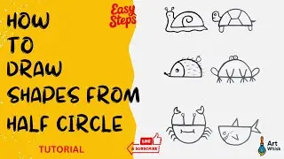 how to draw using half circles| half circle drawings