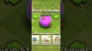 Upgrade ElixiR Storage 1 to 5 lvl | COC  #elixirstorage #clashofclans #upgrade #supercell #storage
