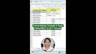 ✅ Format Names Correctly in Excel Using RIGHT & LEFT Formula #excelhacks