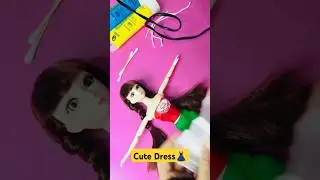 New doll dress with mask 👗#doll #craftideas #dress #mask #diy #cute