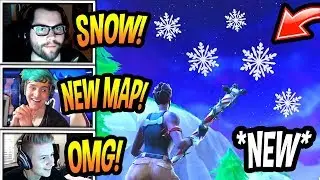 STREAMERS REACT TO *SNOWING* IN FORTNITE! (SEASON 7 SNOW MAP!) Fortnite FUNNY & EPIC Moments
