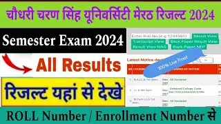 ccsu semester exam result 2024 kaise dekhen | how to check ccs university result 2024 | BA /Bsc/Bcom