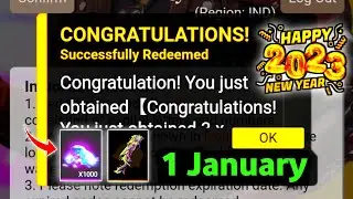 1 JANUARY FF REWARDS 2023 evo m1017 green falme redeem code