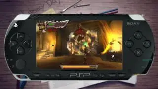 Retroarch demo with the PPSSPP emulation core and custom overlay