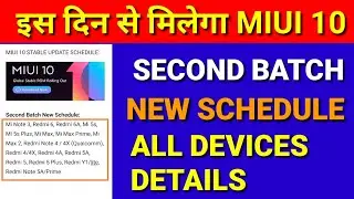 Miui 10 Stable Update Schedule for Second batch | Miui 10.0.1 stable Schedule for 2nd batch