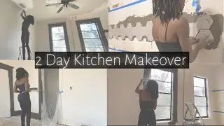 1.5 &bull; 2 DAY KITCHEN MAKEOVER | BLACK WALL TRIM BACKSPLASH | FIXER UPPER DUPLEX | 2023 DIY RENOVATION