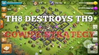 HOW TH8 CAN 3 STAR🌟 TH9, FULL COC GOWIPE TUTORIAL, CLASH OF CLANS EXCLUSIVE