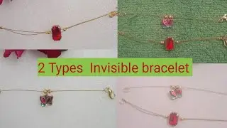 How to make 2 Types  of Invisible Bracelet #kundan stone bracelet #Lotus flower bracelet #tutorial