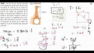 14.53- Physical Pendulum, Sears & Zemansky. Oscillatory Motion.