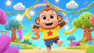 Learn & Count 1 to 10 bananas with Bobo the Monkey | Kids Songs & Nursery Rhymes #rhymes #babysongs