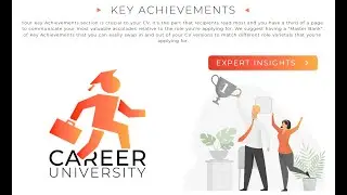 Career University - Writing Key Achievements in Your CV