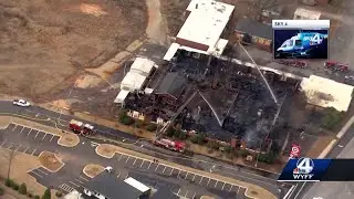 Fire destroys former Boiling Springs Middle School in Spartanburg County, South Carolina
