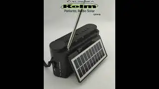 Radio solar Bluetooth recargable con FM/AM/SW/USB/TF/AUX COD-128446