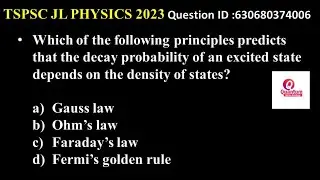 35. Fermi's Golden Rule I CSIR PHYSICS I DL PHYSICS I JL PHYSICS I Quantum Mechanics