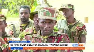 CS Kipchumba Murkomen celebrates christmas with security officers in Todo KDF Camp