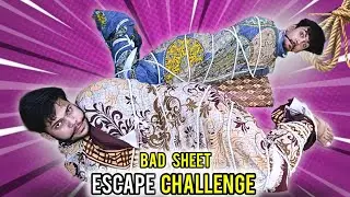 Bed Sheet Escape Challenge | Funny Rope Escape Challenge