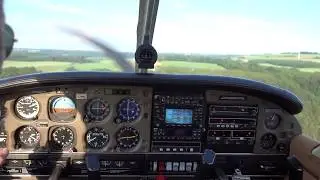 Piper pa28 Archer landing | cockpit view | Donzdorf EDPM Germany