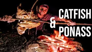SOLO CAMP | Survival FoOD CHAIN FISHING!!! *BEST Catfish Campfire Cooking Method
