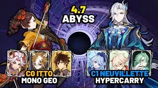C0 Itto C0 Chiori Mono Geo, C1 Neuvillette C0 Furina - 4.7 Abyss Floor 12