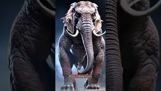 Terrifying Hyper-Realistic Hybrid: Elephant-Man Creature in Cinematic 16K Quality #ai #shorts