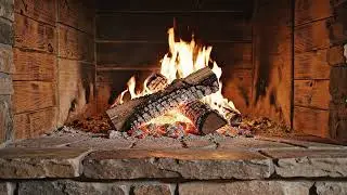 Cozy Alpine Chalet Fireplace 🔥 4K AI Ambience for Sleep, Study & Relax (3 Hours)