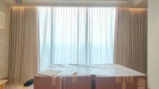Automatic blackout fabric curtain