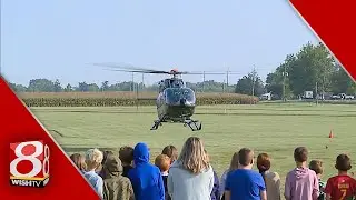 LifeLine helicopter lands at Indiana school to start career day