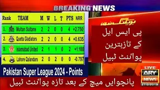 PSL 9 2024 l Point Table After 5th MatchPoint Table PSL 9 2024 #pakistansuperleague2024