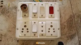 1 holder 3switch 2 pin skoit 2 5pin skoit 1indictor 8 way board wiring kaise kare #boardwiring .. 