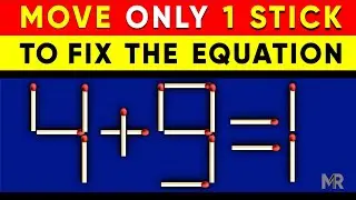 5 TRICKY MATCHSTICK PUZZLE. Geniuses Solve In 10 Seconds This Matchstick Puzzles