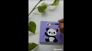 cute panda painting in small canvas ✨🌸 || panda lovers #art #painting #panda #youtubeshort