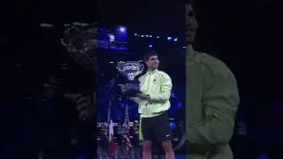 Carlos Alcaraz with the latest trophy in his glittering career 🏆✨ #tennis #ausopen #alcaraz