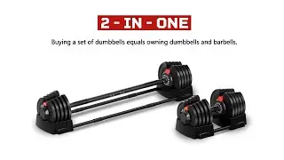 2 in 1 Dumbbell Barbell 40KG/90LB