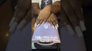 Milky White Acrylic Nail Set| Valentino Acrylic| Luxe White| 💅🏽