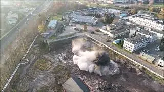 Wyburzenie komina H=60 m - Częstochowa - 16.11.2024