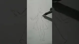 C&oacute;mo dibujar MUJER con vestido paso a paso muy F&Aacute;CIL 💃 #shorts | Trucos Lindos Shorts