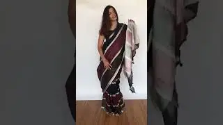 Multicolor Handmade Pure Linen Saree with Silver Zari Border  | Mirra Clothing
