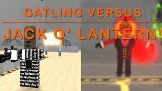 🤔How Fast can Gatling Kill Jack O&rsquo; Lantern in Survive in Area 51? #shorts #roblox