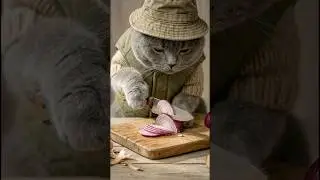 Relaxing Forest Camping Burger 🍔 ASMR Cooking #animals #food #cat