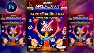 May Day Poster Design | Labour Day Poster Banner Design | Social Media Banner Design | Photoshop CC