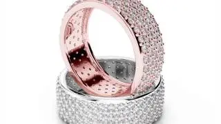 14K ROSE GOLD FIVE ROW ETERNITY BAND